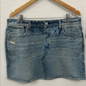 rag & bone Blue Denim Mini Skirt